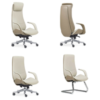 Chaise de bureau ergonomique exécutive en cuir moderne avec structure métallique - Confortable pour la maison, l'hôpital, l'école et l'atelier