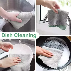 Microfibra Easy Wash Magic panno per la pulizia spesso tessuto asciugamano da cucina negozio di fabbrica panno di spugna cartone utensili da cucina straccio da cucina