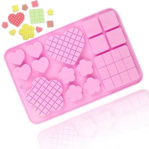 Molde de Silicona para Chocolate con Forma de Corazón, Flor y Cuadrado, Reutilizable, para Repostería Casera, Libre de BPA, OEM/ODM, Listo para Enviar - Product Image 1