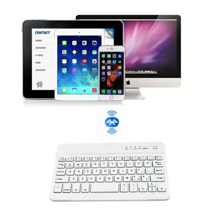Qiyu Mini Portable Laptop Bluetooth Phone Keyboard Wireless Rechargeable for Apple iPad Tablet