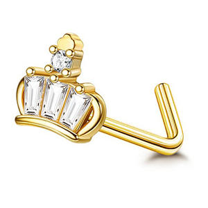 Bijoux de piercing au nez, clou de nez en forme de cœur en pierre naturelle, anneau de nez en alliage plaqué or 18 carats, mignon, unisexe - Product Image 6