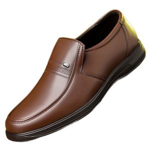Zapatos Formales de Cuero para Hombre, Estilo Británico, Modernos, Sencillos, de Color Sólido, Diseño Casual sin Cordones - Product Image 5