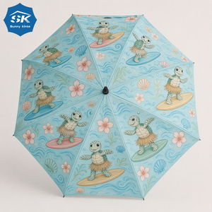 Paraguas con estampado de tortuga, paraguas de golf con impresión digital completa, para parejas, de 120 cm de ancho, resistente al viento, en oferta. - Product Image 1