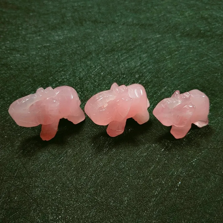 Diy regalo de boda 38mm al por mayor multicolor Piedra Natural cuarzo rosa animal piedra preciosa semipreciosa elefante piedra artesanías para la decoración del hogar