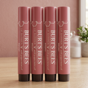 Burt's Bees Shimmer <b>Lip</b> Tint Stocking Stuffer Set 4-Pack Peony Beeswax Stick Custom Logo Long-Lasting Moisturizing <b>Lip</b> Glaze - Product Image 2