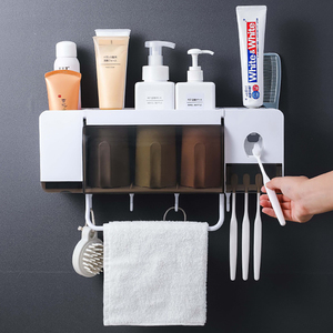 Porta Asciugacapelli <span class=keywords><strong>da</strong></span> Parete Senza Foratura, Supporto in Acciaio per Bagno, Toilette e Lavabo - Product Image 6
