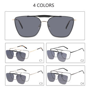 9906 2 en 1 nuevo estilo imán Clip en gafas marco tendencia gafas de sol polarizadas para hombres 2024 gafas ópticas de ordenador UV400 - Product Image 6