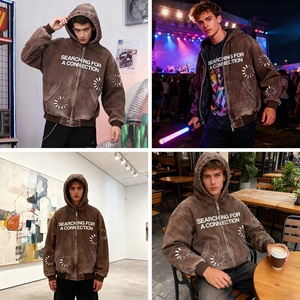 Áo khoác làm việc chất liệu vải bố nâu dày dặn, kiểu dáng vintage, sản xuất bởi Rainbow Spray, nhà sản xuất thời trang đường phố chất lượng cao, dành cho nam. - Product Image 4