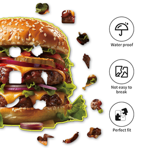 Rompecabezas de Doble Hamburguesa, Impresión a Todo Color, Cartón, Juguete Educativo para Niños de 8 a 13 Años - Product Image 5