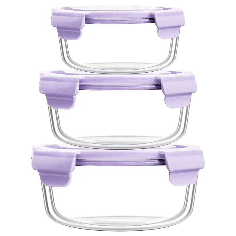 Modern Design High Food Grade Eco-Friendly Large Capacity Borosilicate Glass Leak Proof Microwavable Portable Kitchen Lunch Box