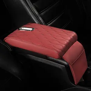 Memory Foam Extender Protector Tissue Holder Facial Napkin Holder With Pocket Leather Armrest Cushion Mat Car Center Console Box