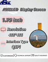 شاشة عرض ذكية للمنزل مع مقبض دوار وشاشة AMOLED |   شاشة لمس 1.75 بوصة 466×466 بتقنية QSPI |   طاقة منخفضة الاستهلاك للأجهزة الذكية وإنترنت الأشياء