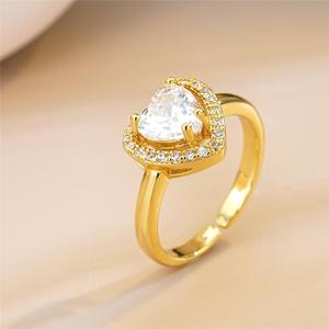 Anello regolabile a forma di cuore, design alla moda, elegante gioiello da indossare tutti i giorni - Product Image 4
