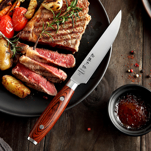 Cuchillo de cocina alemán de acero inoxidable, mango de madera, 5 pulgadas, alta calidad, 1,4116 - Product Image 1