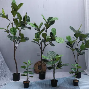 Kunstplanten Indoor Potplanten Fiddle Leaf Fig Boom Ficus Lyrata Milieuvriendelijke Peva 1M/3.28Ft
