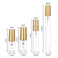Mini flacons de parfum en verre transparent 2ml 3ml 5ml 10ml Flacons pulvérisateurs avec boîte en papier et impression de logo MOQ 100 pièces