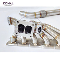 Colector de escape de acero inoxidable SS304 Ecnal para BMW B58 Gen1, kit de tubo de bajada de 3.5 pulgadas (89 mm) para turbo único T4