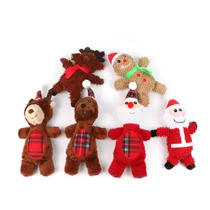 제조 도매 주문 견면 벨벳 크리스마스 승진 개 장난감 개를 위한 삐걱 거리는 애완 동물 연약한 장난감