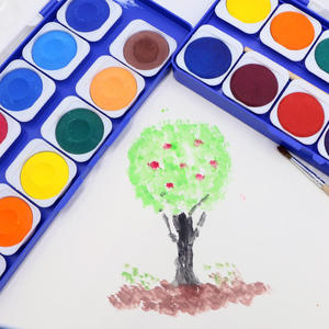 Bview Art Non tossico <span class=keywords><strong>12</strong></span> colori tinta unita Tempera torta vernice per bambini pittura - Product Image 4