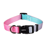 Collier pour chien en nylon réglable et personnalisable, style moderne, doux, avec logo personnalisé – Accessoires pour chien à motif uni moderne