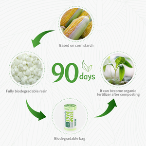 Bolsa de basura compostable biodegradable con cordón, productos ecológicos para el hogar - Product Image 3