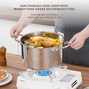 Marmite à soupe en acier inoxydable 304 de qualité supérieure, résistante à la rouille, durable, pour tous les types de cuisinières, directement de l'usine - Product Image 2