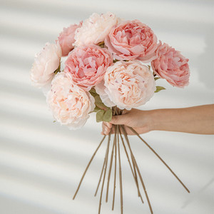D24 55CM fleur <span class=keywords><strong>de</strong></span> pivoine en soie à tige unique pour mariage fête à la maison hôtel seuil <span class=keywords><strong>de</strong></span> fenêtre déco pivoines artificielles Arrangements floraux - Product Image 5