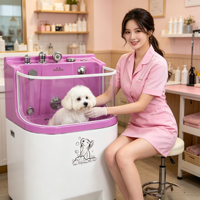 Station de lavage pour chiens avec hydrothérapie visuelle en temps réel, bain transparent à jets de surf de qualité supérieure