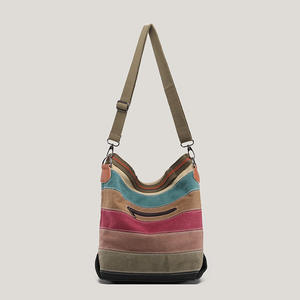 Women's Urban Simplicity Zippered Canvas Tote <b>Bag</b> Crossbody <b>Strap</b> Single Handle Large Capacity for Daily Commuting - Product Image 6