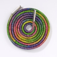Lacets réfléchissants en strass de cristal de diamant, largeur 6 mm, brillants, multicolores, style luxueux, lacets arc-en-ciel pour vêtements