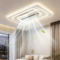 Ventilateur de plafond LED moderne en fer et acrylique avec télécommande, projection d'étoiles tendance, pour chambre et salon, moteur AC, intensité variable, 220V