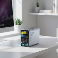 Chargeur multifonction 6 ports USB GAN PD rapide avec affichage numérique intelligent 160W, station de charge de bureau GAN avec 140W PD3.1/ 100W PD3.0