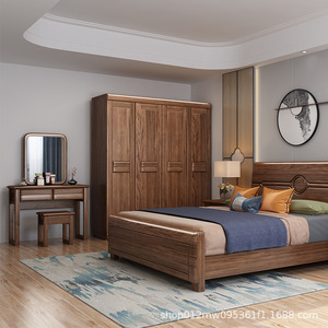 Chinese Style Dressing Table With <b>Mirror</b> Walnut Wood Storage Bedroom Makeup Vanity Solid Wood <b>Small</b> Apartment Furniture - Product Image 2