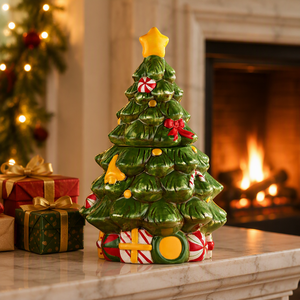 Ceramic <strong>Christmas</strong> <strong>Tree</strong> Dolomite Candy Cookie <strong>Jar</strong> - Product Image 4