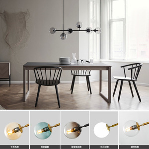 Nordic Art Fumée Gris <span class=keywords><strong>Verre</strong></span> LED Pendentif Lumières Moderne Boule De <span class=keywords><strong>Verre</strong></span> <span class=keywords><strong>Suspension</strong></span> Plafond Lustre - Product Image 5
