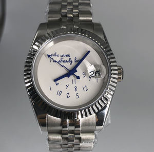 Qui s'en soucie, <span class=keywords><strong>je</strong></span> suis déjà en retard ! Montre NH35, montre de luxe, bracelet en acier inoxydable, remontage automatique, montre mécanique à remontage automatique - Product Image 3