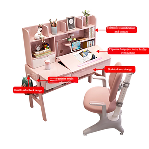 Scrivania per Studenti in Legno Regolabile in Altezza, Tavolo <span class=keywords><strong>da</strong></span> Studio Ergonomico in Legno Massello - Adatto per Bambini/Adolescenti, Uso in Camera <span class=keywords><strong>da</strong></span> Letto e Aula - Product Image 4