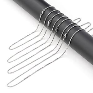 PB063 clásico 2mm plata oro Color perla cadena nueva moda collar de acero inoxidable para fiestas forma geométrica - Product Image 1