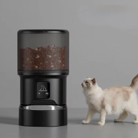 Distributeur automatique intelligent de nourriture pour chat 720p WiFi avec contrôle par application, motif uni, 2.4G, alimenté par batterie rechargeable, pour chiens