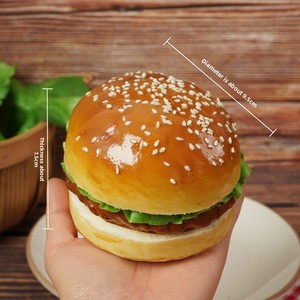 Cadeau anti-stress, fausse nourriture réaliste, hamburger géant moelleux, rebond rapide, grand hamburger moelleux en PU pour la décoration de café - Product Image 2