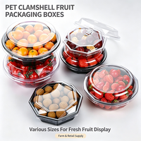 Conteneur alimentaire en PET de qualité alimentaire, type clamshell, avec trous de ventilation, boîte en plastique transparente résistante à la pression pour fruits frais