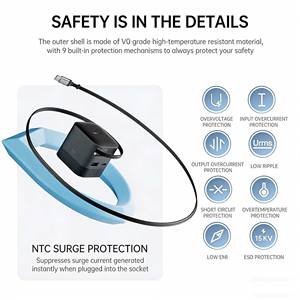 Charge rapide 67W avec câble rétractable intégré et charge sans fil – Chargeur USB-C PD multi-ports - Product Image 4