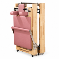 Reformer Pilates pliable en chêne commercial pour studio entraînement du tronc et gain de place