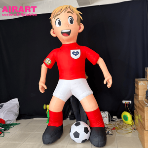 Niño Futbolista Rojo <span class=keywords><strong>para</strong></span> Decoración <span class=keywords><strong>de</strong></span> Eventos <span class=keywords><strong>de</strong></span> Clubes <span class=keywords><strong>de</strong></span> Fútbol, Personaje Inflable <span class=keywords><strong>de</strong></span> Niño Futbolista <span class=keywords><strong>para</strong></span> Accesorios <span class=keywords><strong>de</strong></span> Escenario - Product Image 1