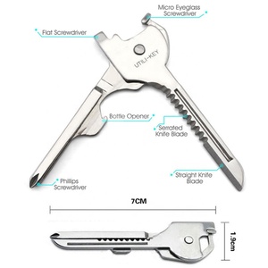 6 en 1 nouveau Swiss + tech Utili clé pliant Mini couteau en acier inoxydable multi-fonction extérieur porte-clés pliable Mini outils porte-clés - Product Image 2