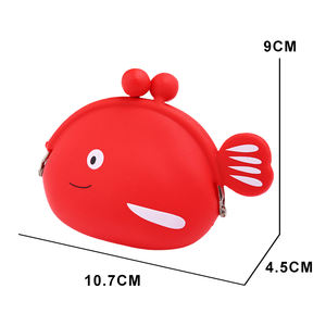 Mini porte-monnaie en silicone imperméable en forme de poisson coloré, à fermeture éclair, pour enfants, cadeaux de fête, boutiques de cadeaux - Product Image 5