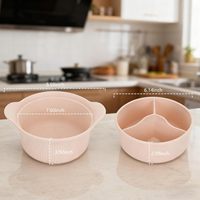 Bol vapeur en silicone pour micro-ondes à 3 compartiments, pot vapeur pour légumes avec couvercle et poignée