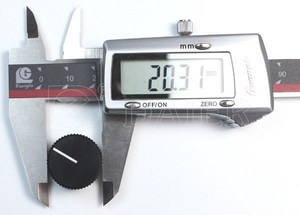 Perilla de aluminio moleteada con índice blanco, perilla de potenciómetro, perilla de interruptor giratorio - Product Image 5