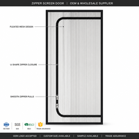 Moustiquaire de porte zippée moderne personnalisable, rideau en maille plissée en U, anti-insectes, imperméable, pour salle de bain et hôtel