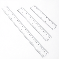 Règle double face transparente en plastique ABI BY-B09 promotionnelle 30cm x 20cm x 15cm avec mesures en pouces et en centimètres